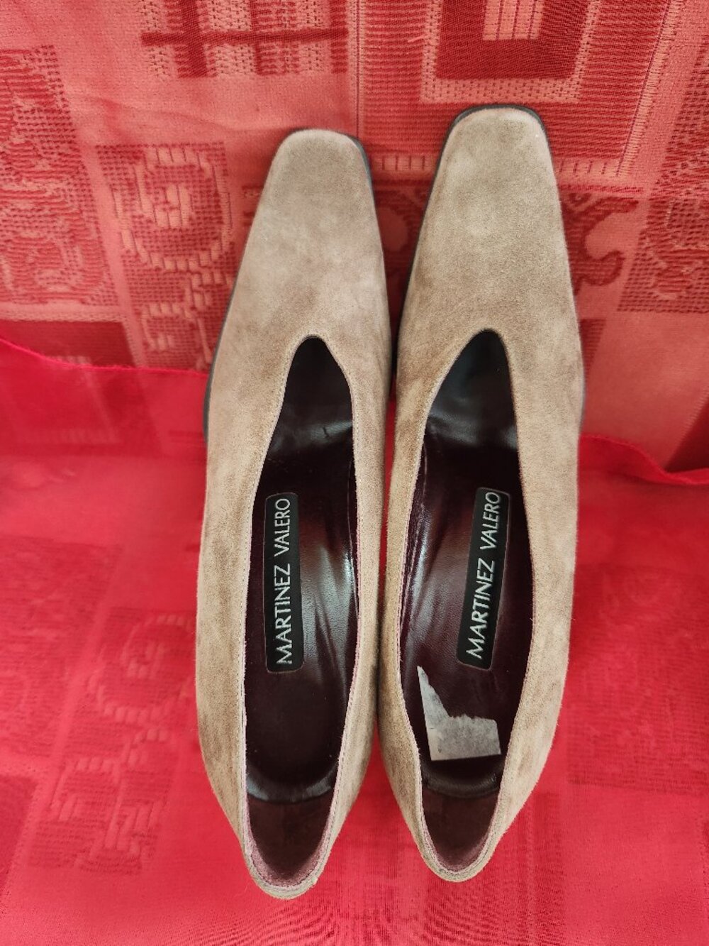 MARTINEZ VALERO women shoes NEW Beige Suede/Leather SPAIN size 7.5 Heels